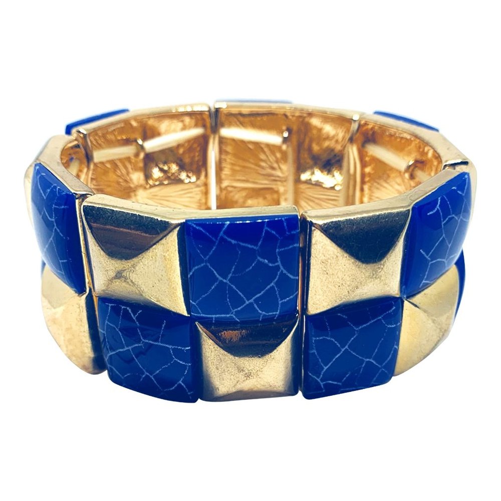 Blue and gold stretch bracelet